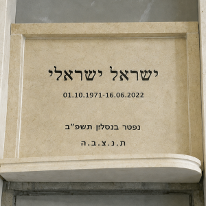 סנהדרין - שיש גרניט אוריינט/ביסאז בלו | כולל מסגרת