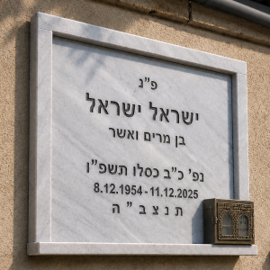 סנהדרין - שיש גרניט אוריינט/ביסאז בלו | כולל מסגרת